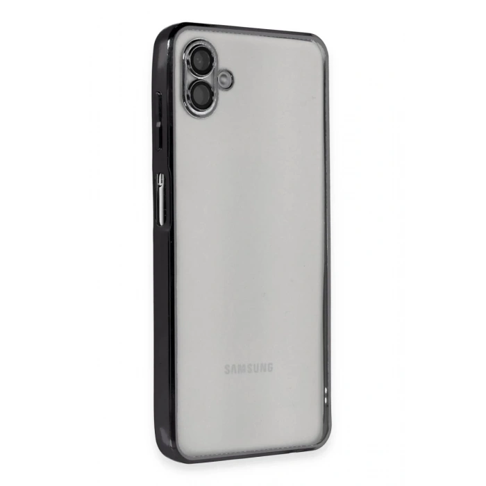 Samsung Galaxy A04 Uyumlu Kılıf Lensli Silikon - Siyah