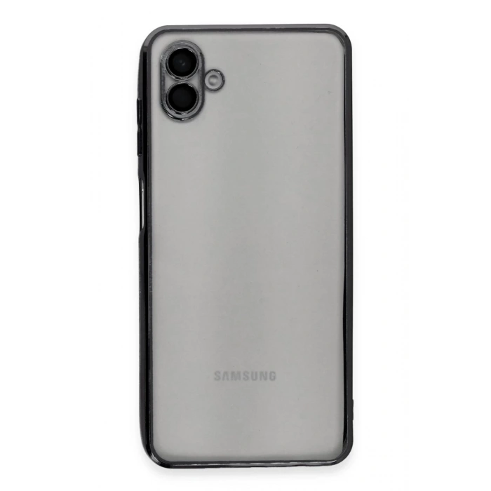 Samsung Galaxy A04 Uyumlu Kılıf Lensli Silikon - Siyah