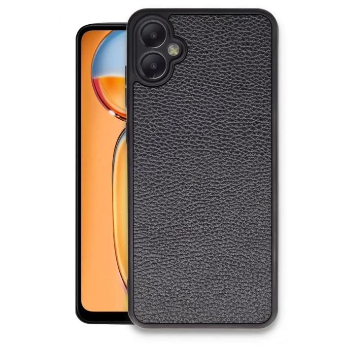 Samsung Galaxy A05 Uyumlu Kılıf Aras Deri Kapak - Siyah