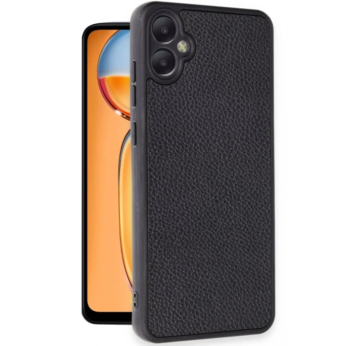 Samsung Galaxy A05 Uyumlu Kılıf Aras Deri Kapak - Siyah