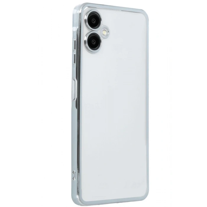 Samsung Galaxy A06 Uyumlu Kılıf Lensli Silikon - Gümüş