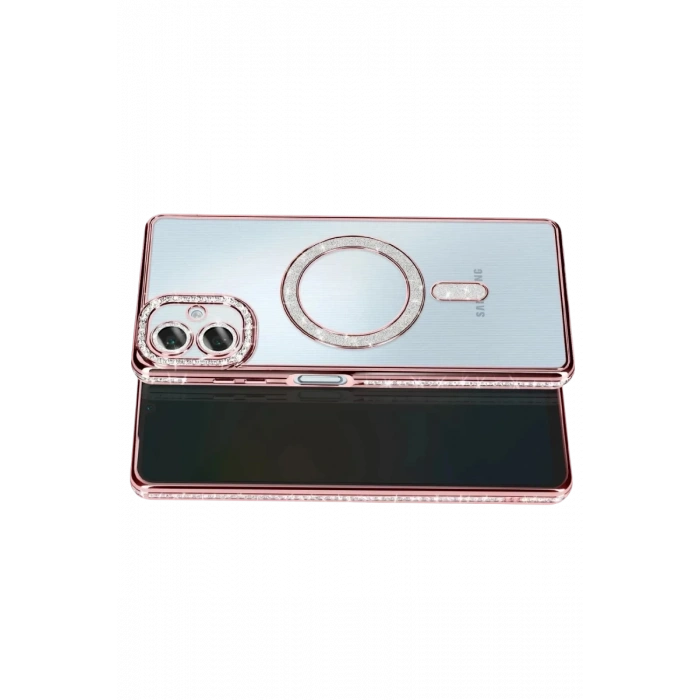 Samsung Galaxy A07 4G Uyumlu Joke Simli Magneticsafe Kılıf - Pembe