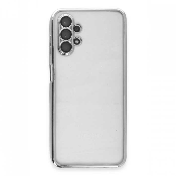Samsung Galaxy A13 4G Kılıf Lensli Silikon - Gümüş