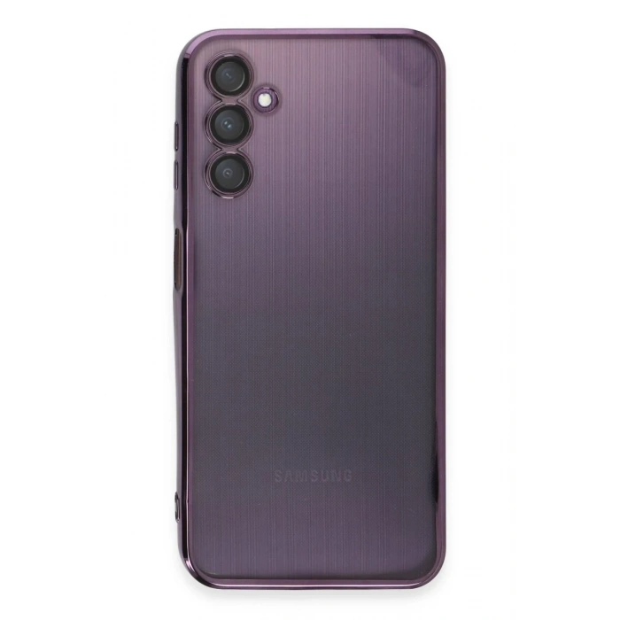 Samsung Galaxy A14 4G Uyumlu Kılıf Lensli Silikon - Mor
