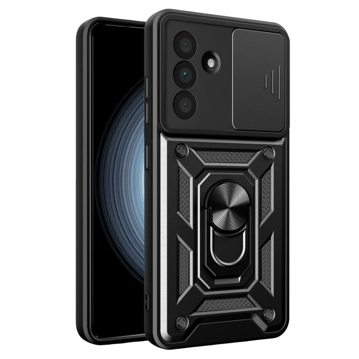Samsung Galaxy A27 5G Pars Lens Yüzüklü Silikon - Siyah