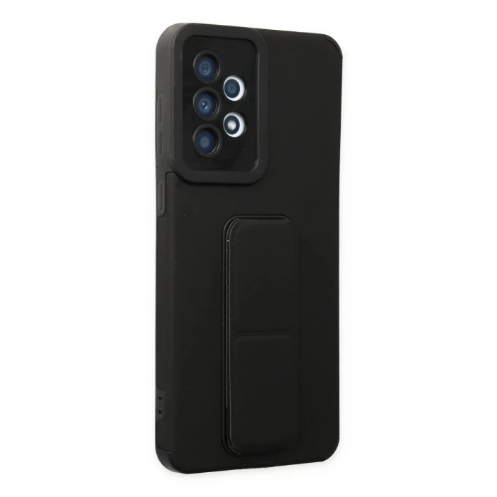 Samsung Galaxy A33 5G Uyumlu Kılıf Mega Standlı Silikon - Siyah