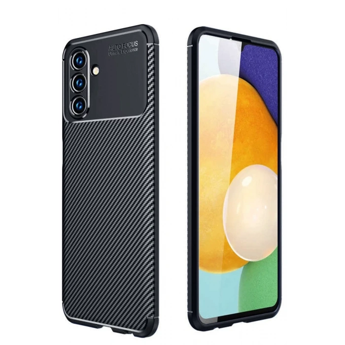 Samsung Galaxy A56 Uyumlu Kılıf Auto Focus Karbon Kapak - Siyah