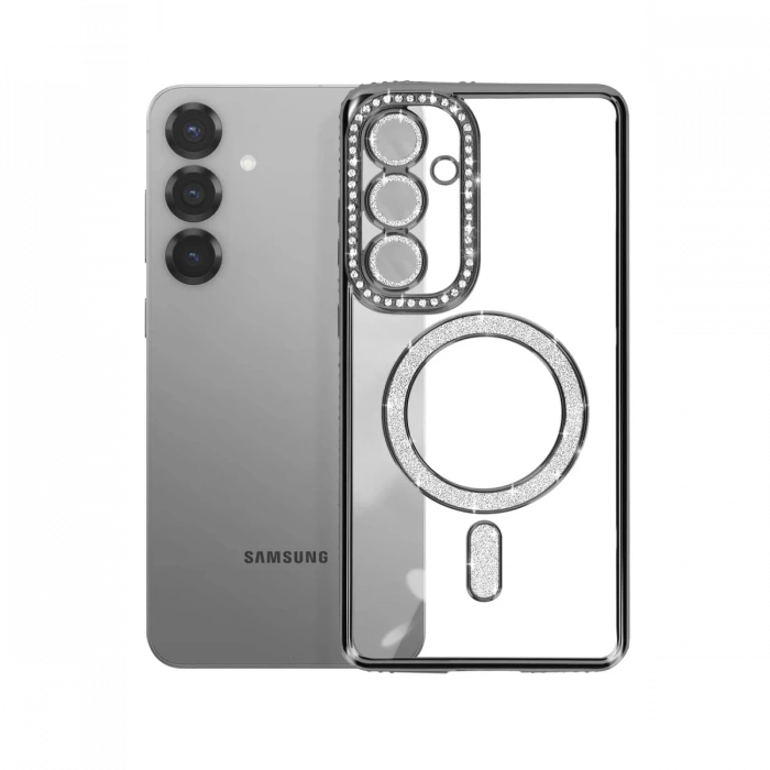 Samsung Galaxy A57 5G Joke Simli Magneticsafe Kılıf - Siyah