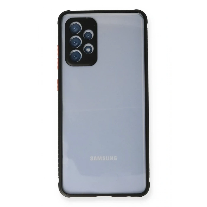 Samsung Galaxy A72 Uyumlu Kılıf Miami Şeffaf Silikon - Siyah