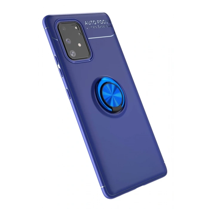 Samsung Galaxy A91 / S10 Lite Kılıf Range Yüzüklü Silikon - Mavi