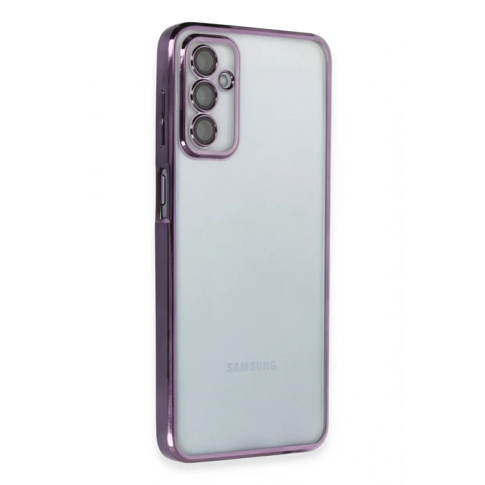 Samsung Galaxy M23 Uyumlu Kılıf Lensli Silikon - Mor