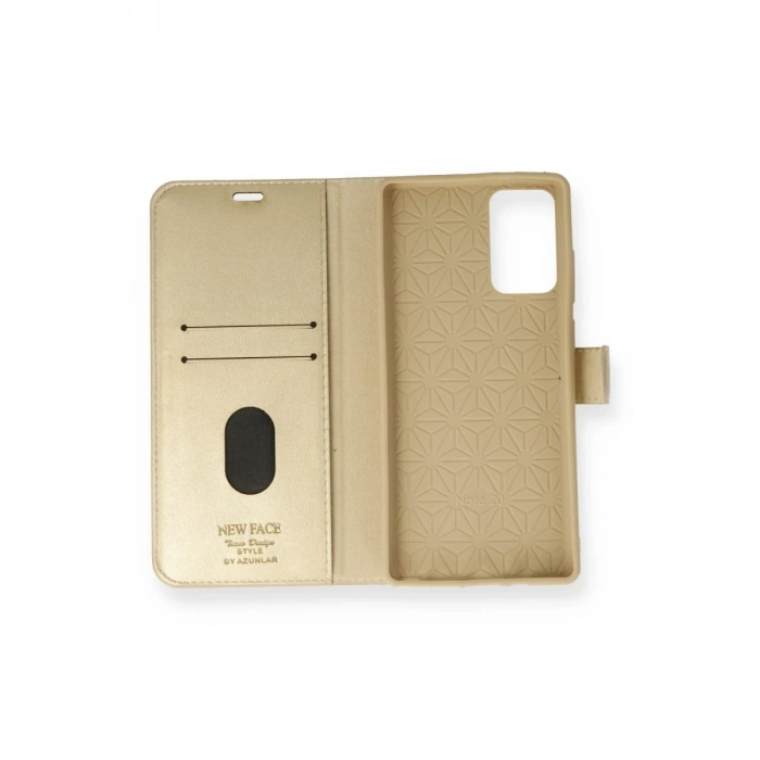 Samsung Galaxy Note 20 Kılıf Trend S Plus Kapaklı Kılıf - Gold
