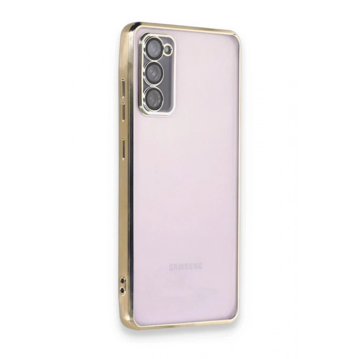 Samsung Galaxy S20 FE Uyumlu Kılıf Lensli Silikon - Gold