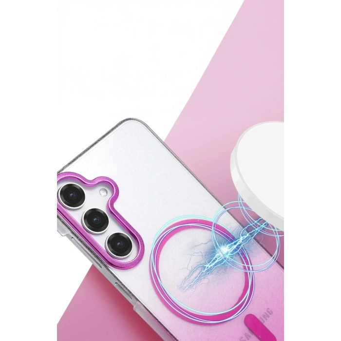 Samsung Galaxy S23 FE Uyumlu Glossy Magsafe Kapak - Mor