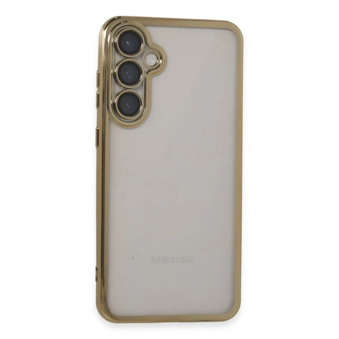 Samsung Galaxy S23 FE Uyumlu Kılıf Lensli Silikon - Gold