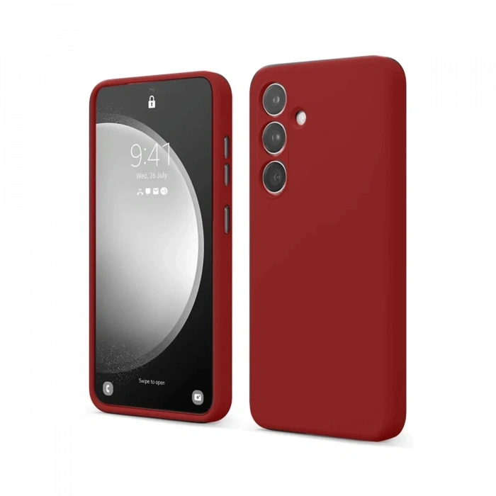 Samsung Galaxy S24 FE Uyumlu Kılıf First Silikon - Kırmızı