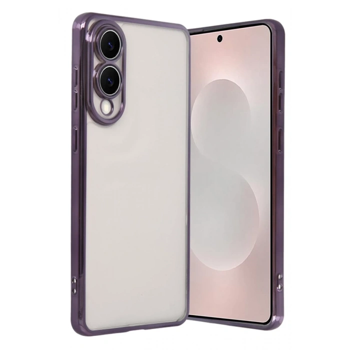 Samsung Galaxy S25 Uyumlu Edge Lensli Silikon - Mor