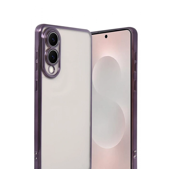 Samsung Galaxy S25 Uyumlu Edge Lensli Silikon - Mor