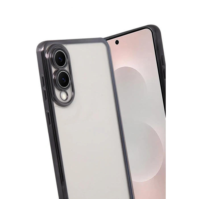 Samsung Galaxy S25 Uyumlu Edge Lensli Silikon - Siyah