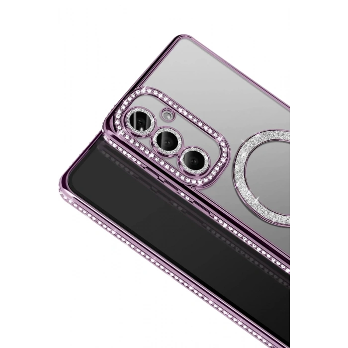 Samsung Galaxy S26 Plus Uyumlu Joke Simli Magneticsafe Kılıf - Derin Mor