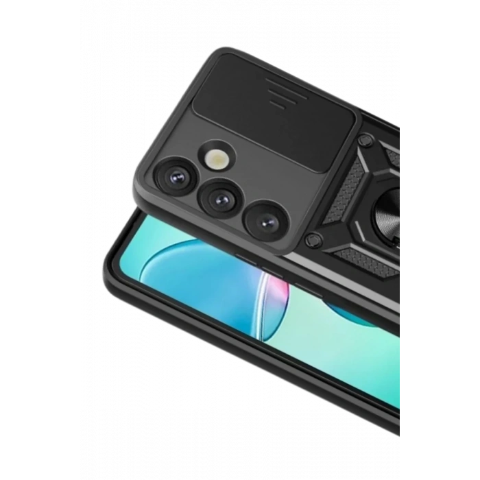 Samsung Galaxy S26 Plus Uyumlu Pars Lens Yüzüklü Silikon - Siyah