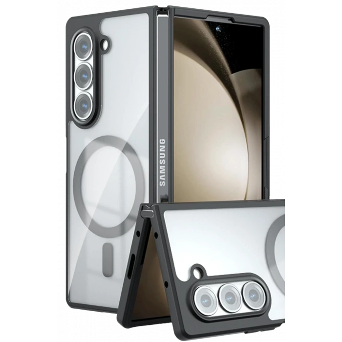 Samsung Galaxy Z Fold 5 Kılıf Blur Fold Magsafe Kapak - Siyah