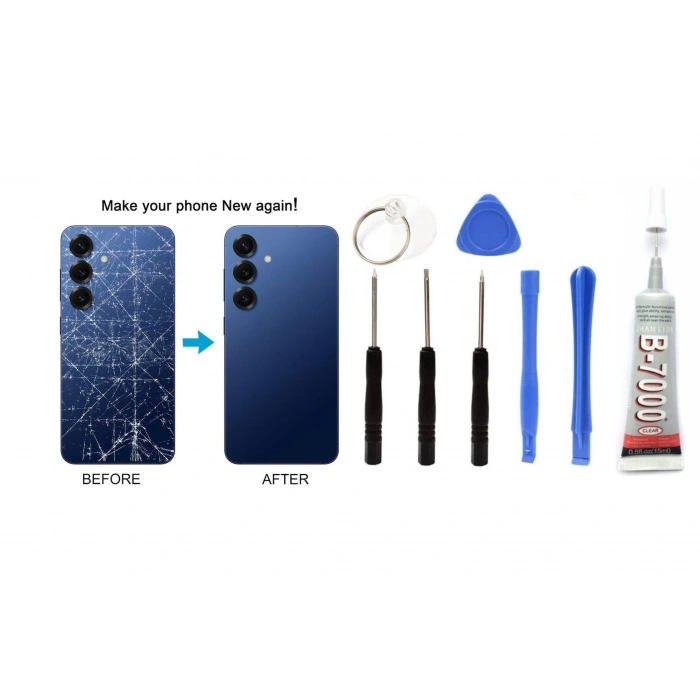 Samsung S25 Uyumlu Batarya Kapağı KAMERA LENSLİ (Y