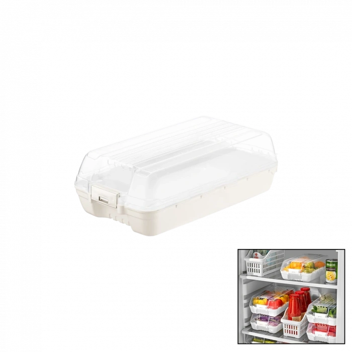 Şeffaf Kapaklı Buzdolabı Organizeri 320x183x103 mm