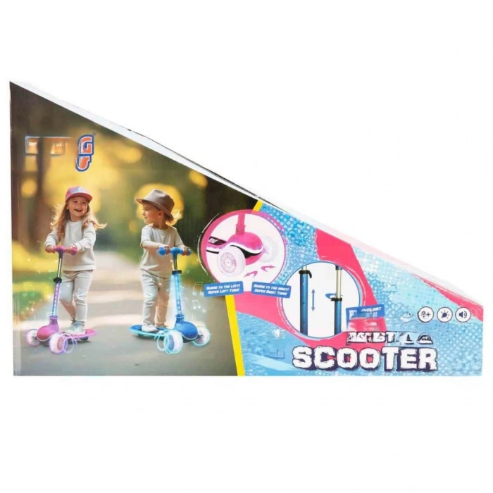 Sesli ve Işıklı 3 Tekerlekli Katlanabilir Scooter