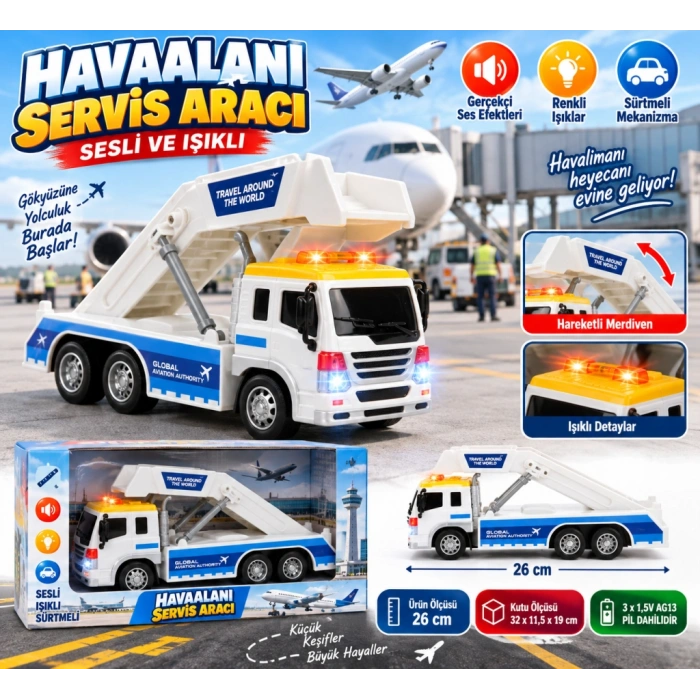 Sesli ve Işıklı Sürtmeli Havaalanı Servis Aracı
