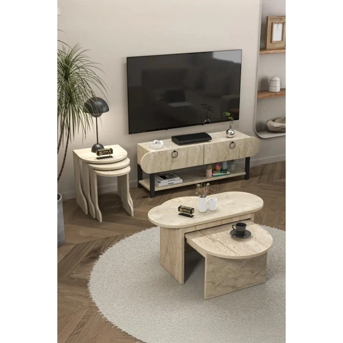 Setro 6lı Mobilya Seti Ekru