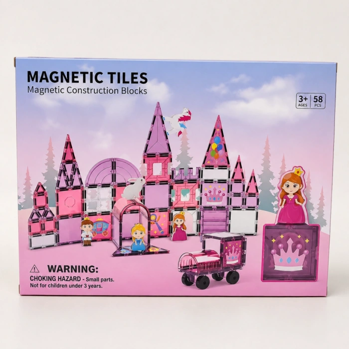 SH59693 58 PARÇA MAGN.PRENSES SERİ RENKLİ BLOK