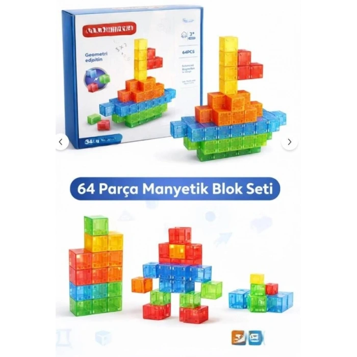 SH59838 MAGNET KÜP YAPI BLOK SETİ 64 PARÇA