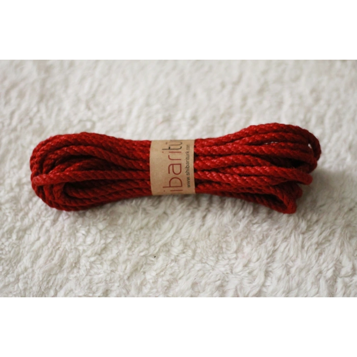 Shibaritürk Kırmızı Jüt Bondage Ipi 8mm/8mt