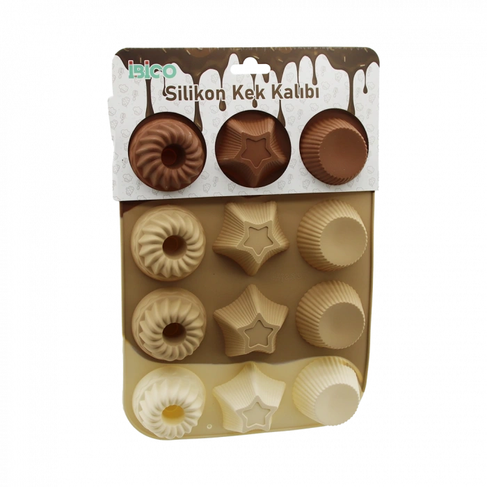Silikon Muffin Kek Kalıbı Desenli