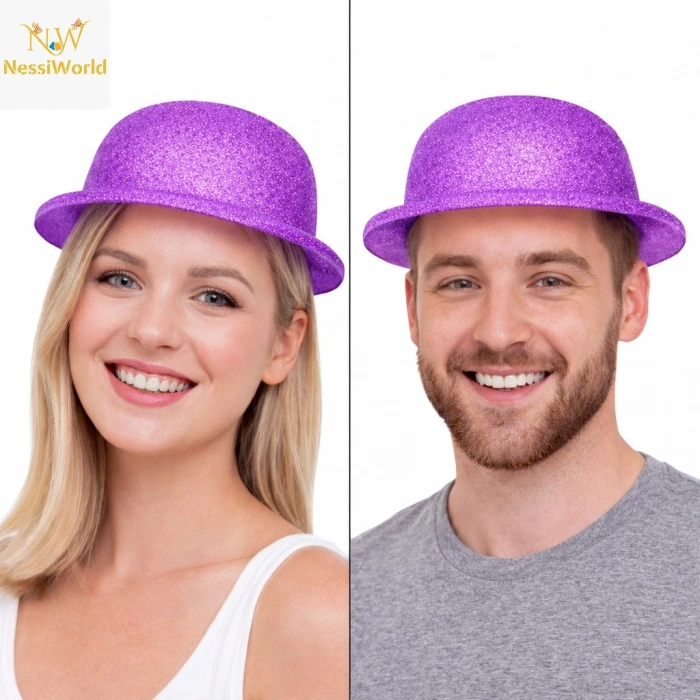 Simli Melon Şapka 9’lu Set - 9 Renk Parti ve Kostüm Şapkası