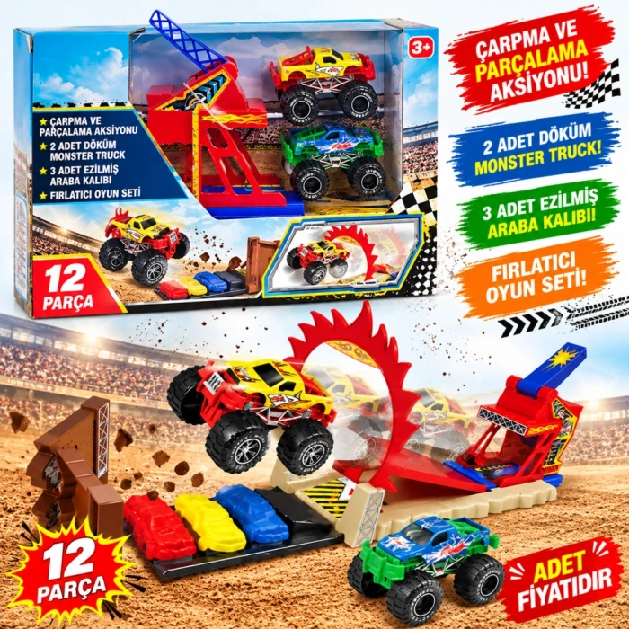 SNT31206  12 PCS MONSTER TRUCK OYUNCAK