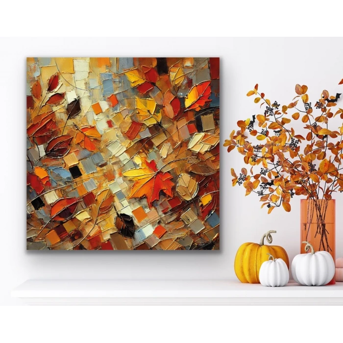 Sonbahar Mevsimi Kanvas Tablo 60x60cm