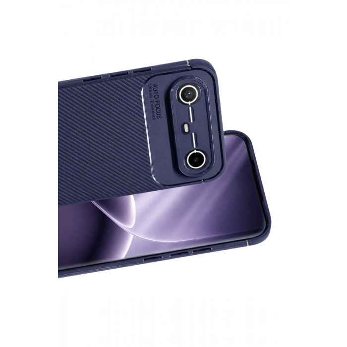 Tecno Spark Slim 5G Auto Focus Karbon Kapak - Lacivert