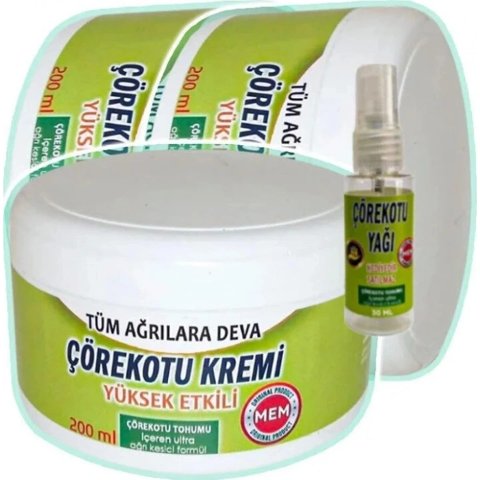 Süper Çörek Otu Bakım Kremi 3X200 Ml+30 ml Çörek Otu Yağı ile