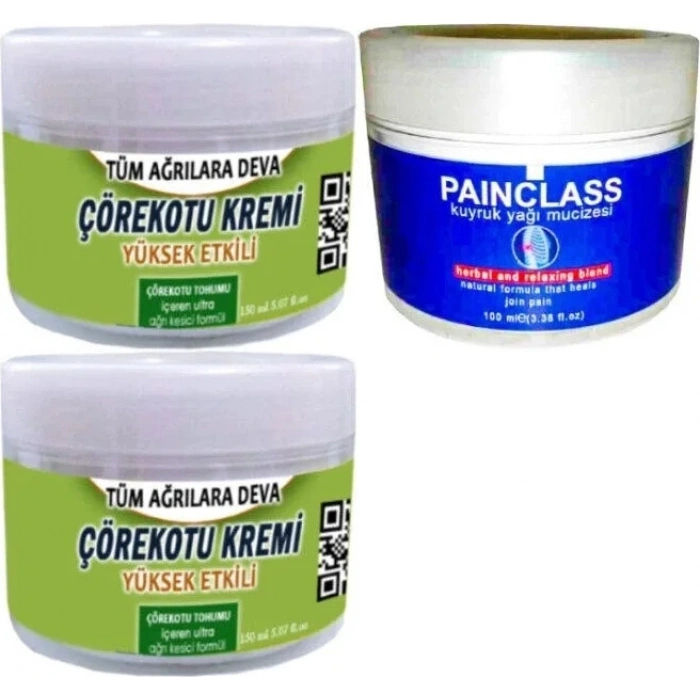 Süper Çörek Otu Krem 2X150 Ml+Painclass 100 ml Kuyruk Yağı Kremi