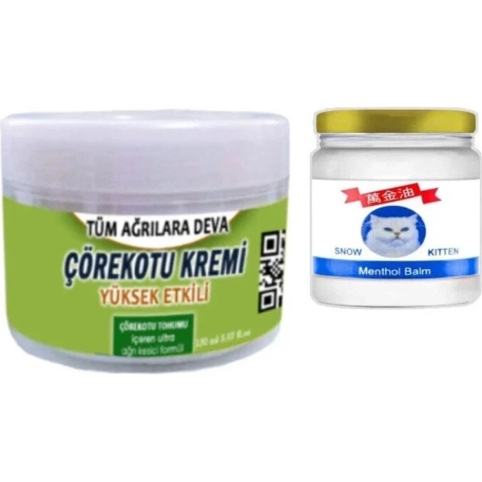 Süper Çörek Otu Kremi 150 ml Krem +Snow Kitten 50 ml Menthol Balm