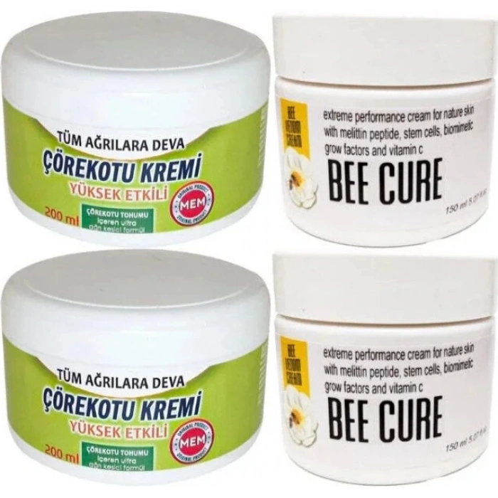 Süper Çörek Otu Kremi Büyük Xl Boy Krem 2X200 Ml+ Bee Cure 2X150 ml Krem