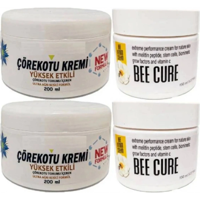 Süper Çörek Otu Kremi Xl Boy Krem 2X200 Ml+Bee Cure Krem 2X150 ml