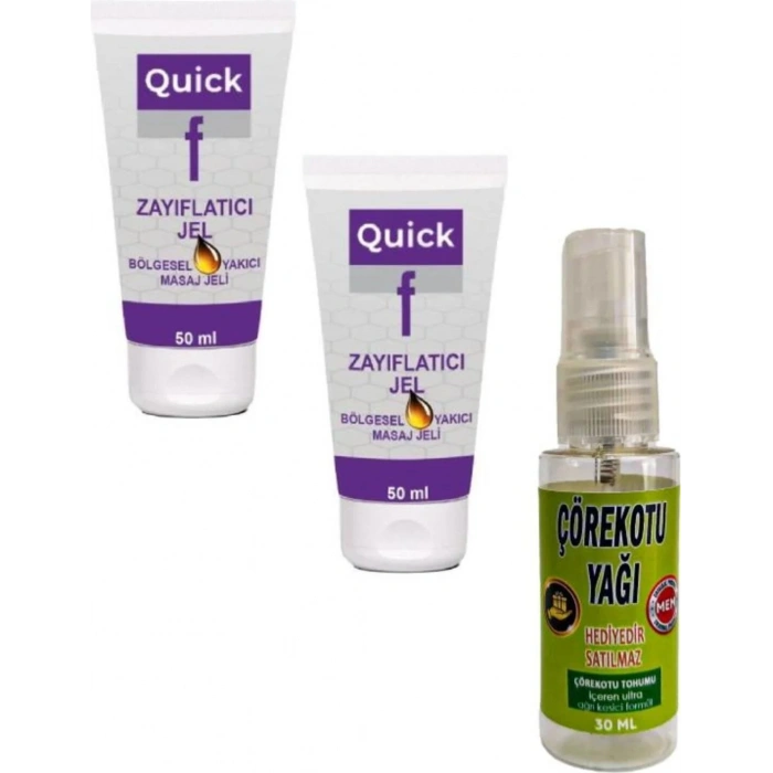 Süper Quick Gel Masaj Bakım Kremi 50 Mlx 2 Ad+Çörek Otu Yağı 30 ml