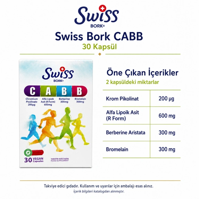 Swiss Bork CABB Krom ve Bitkisel Bileşen Kompleksi 30 Kapsül