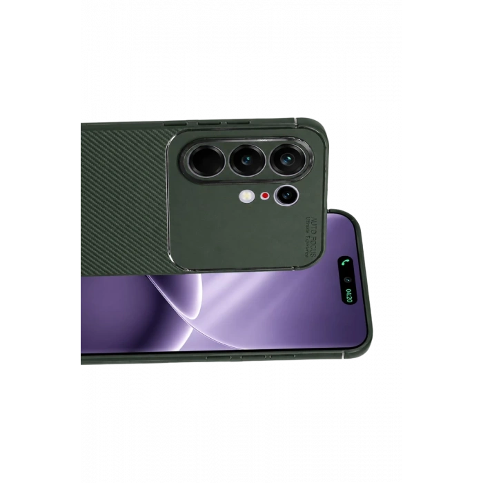 Tecno Camon 50 Pro 5G Uyumlu Auto Focus Karbon Kapak - Koyu Yeşil