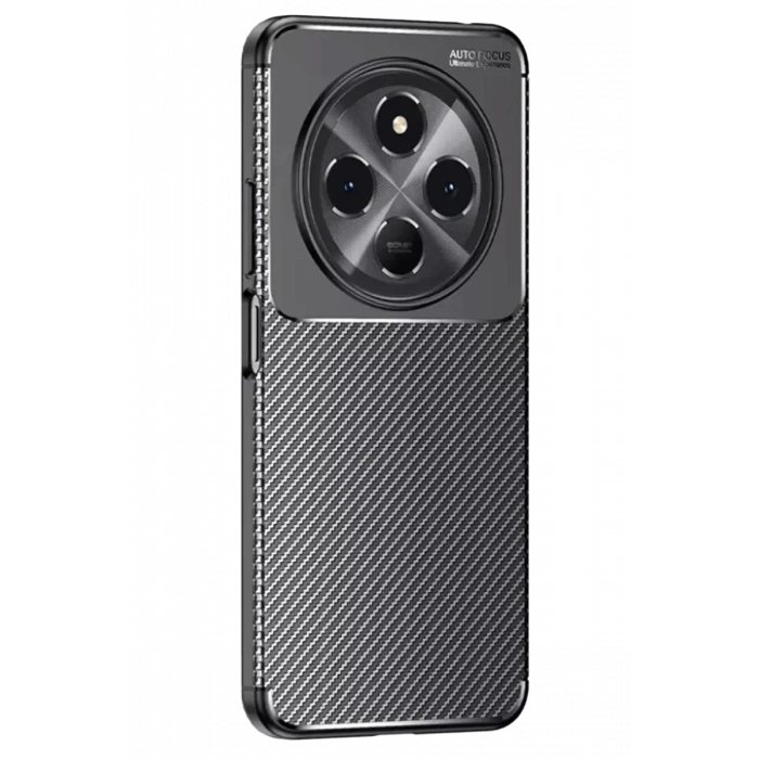 Tecno Spark 30 Uyumlu Kılıf Auto Focus Karbon Kapak - Siyah