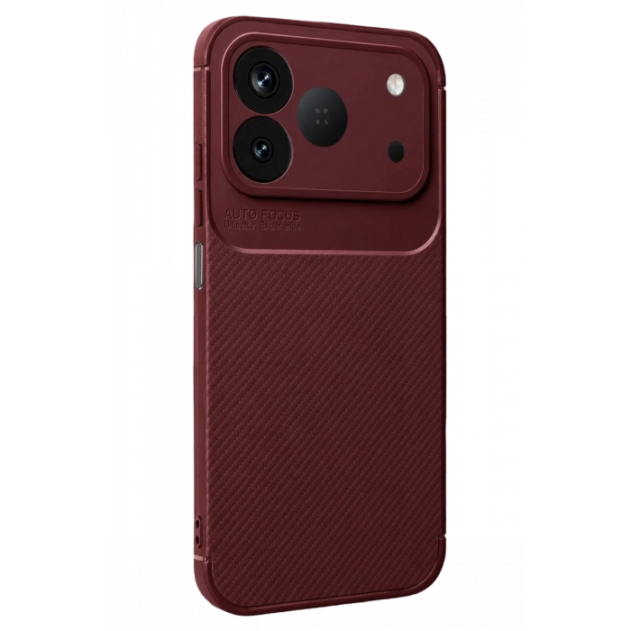 Tecno Spark 50 4G Uyumlu Auto Focus Karbon Kapak - Bordo