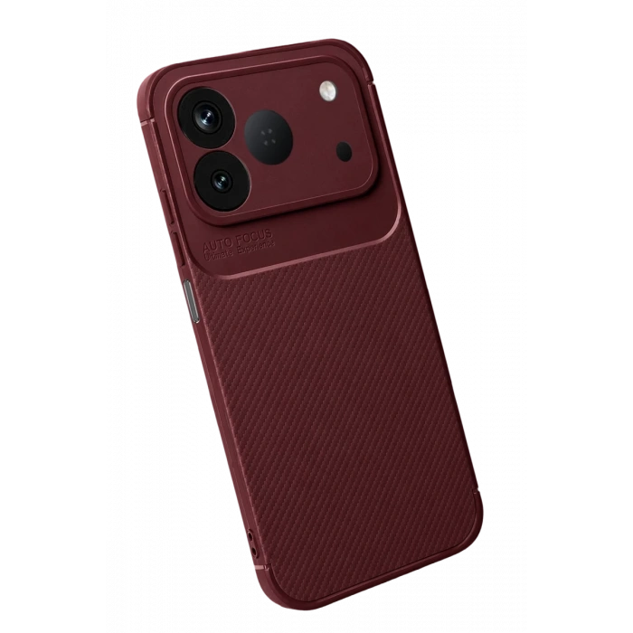 Tecno Spark 50 4G Uyumlu Auto Focus Karbon Kapak - Bordo